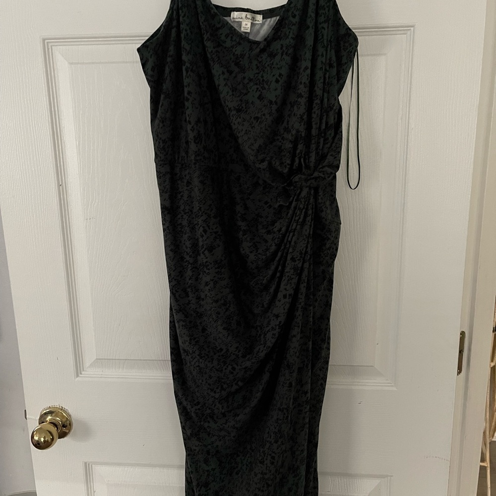 Green/ leopard print dress, Nine Britton/ 2x